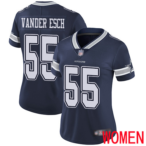 Women Dallas Cowboys Limited Navy Blue Leighton Vander Esch Home #55 Vapor Untouchable NFL Jersey